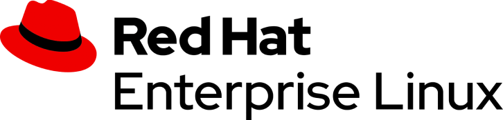 Logo de Red Hat Enterprise Linux con un servidor de fondo